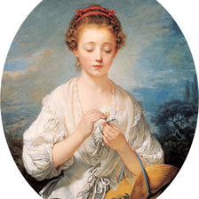 Схема вышивки «Девушка»