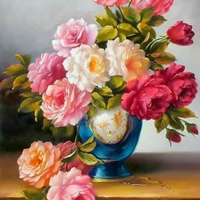 Схема вышивки «розы в вазе»