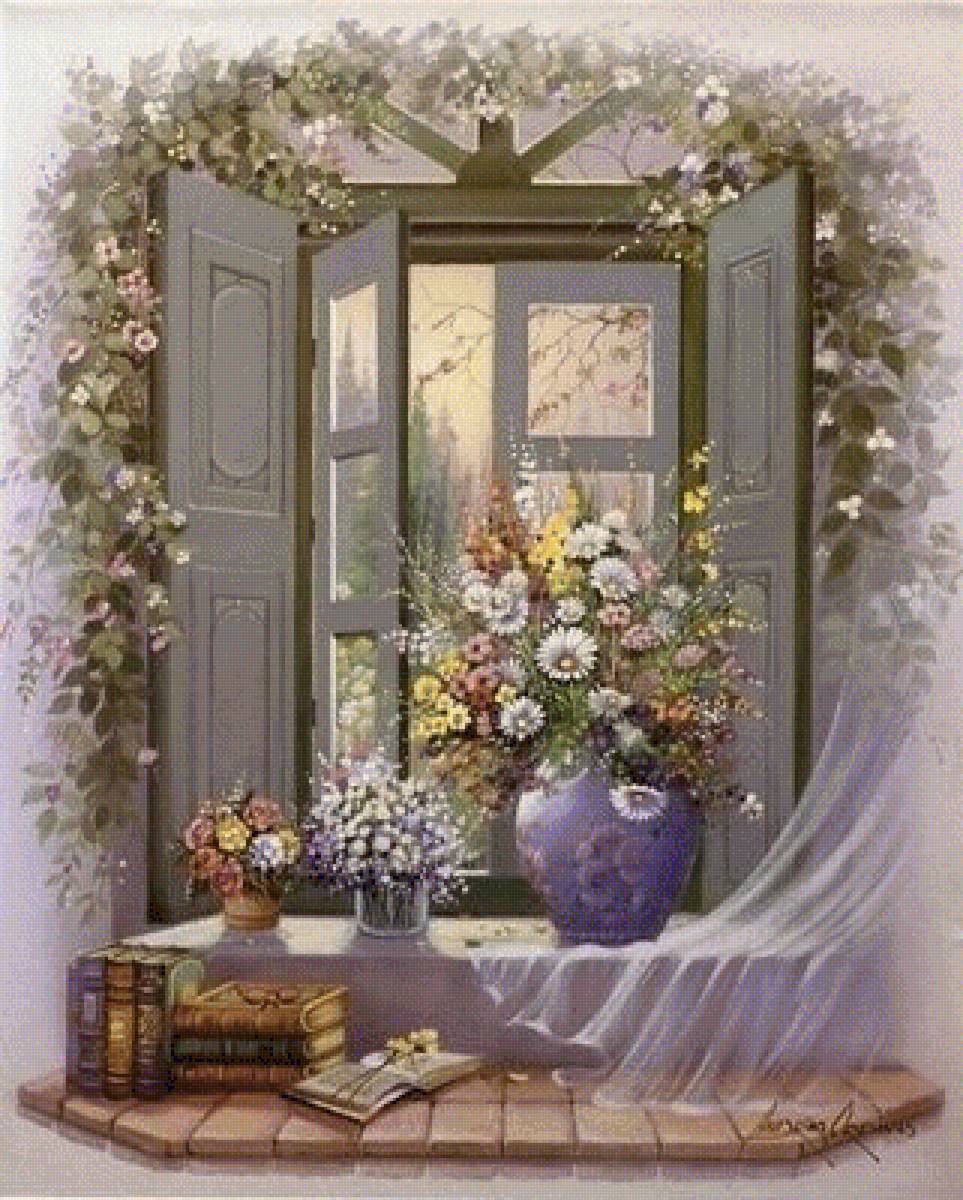 Окно в сад - пейзаж - предпросмотр