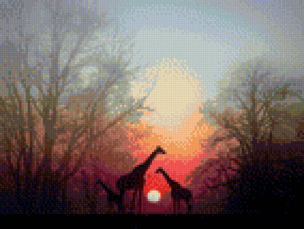 Жирафы - закат, природа, жирафы - предпросмотр