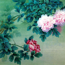 Схема вышивки «Пионы»