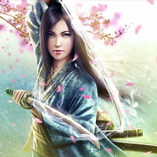 Схема вышивки «девушка с мечами»