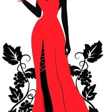 Схема вышивки «Девушка с бокалом»