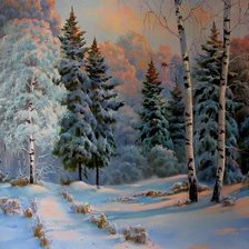 Схема вышивки «las w zimie»