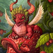 Схема вышивки «Клубничный дракоша»