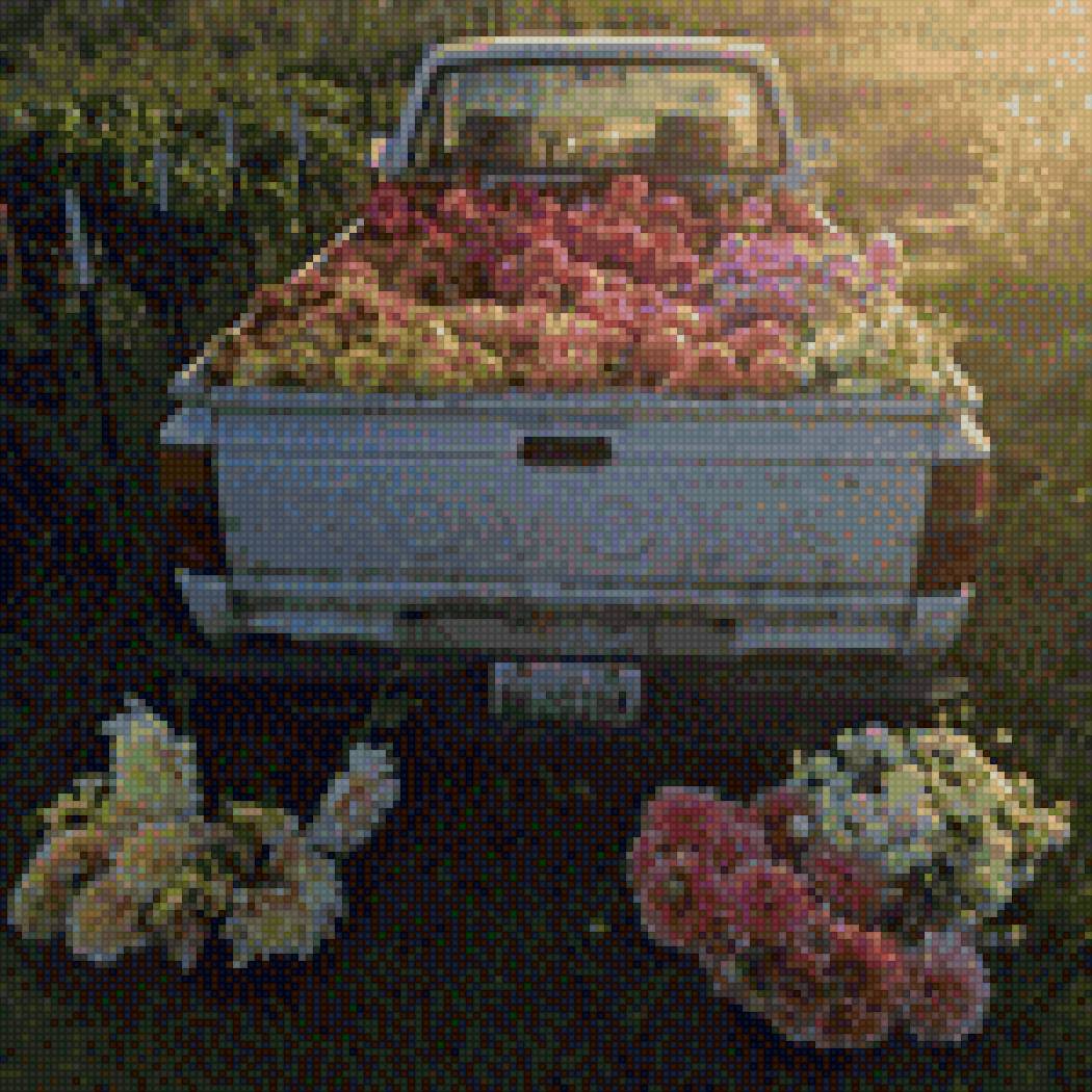 flowers - машина, цветы - предпросмотр