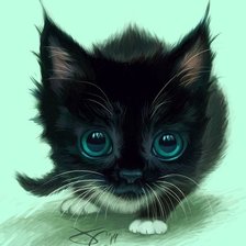 Схема вышивки «котенок»