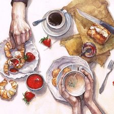 Схема вышивки «Чаепитие»