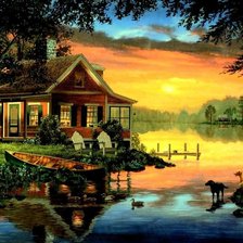 Схема вышивки «загородный домик»