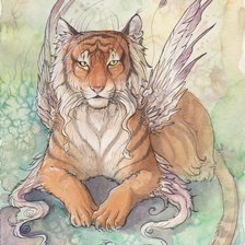 Схема вышивки «Крылатый тигр»