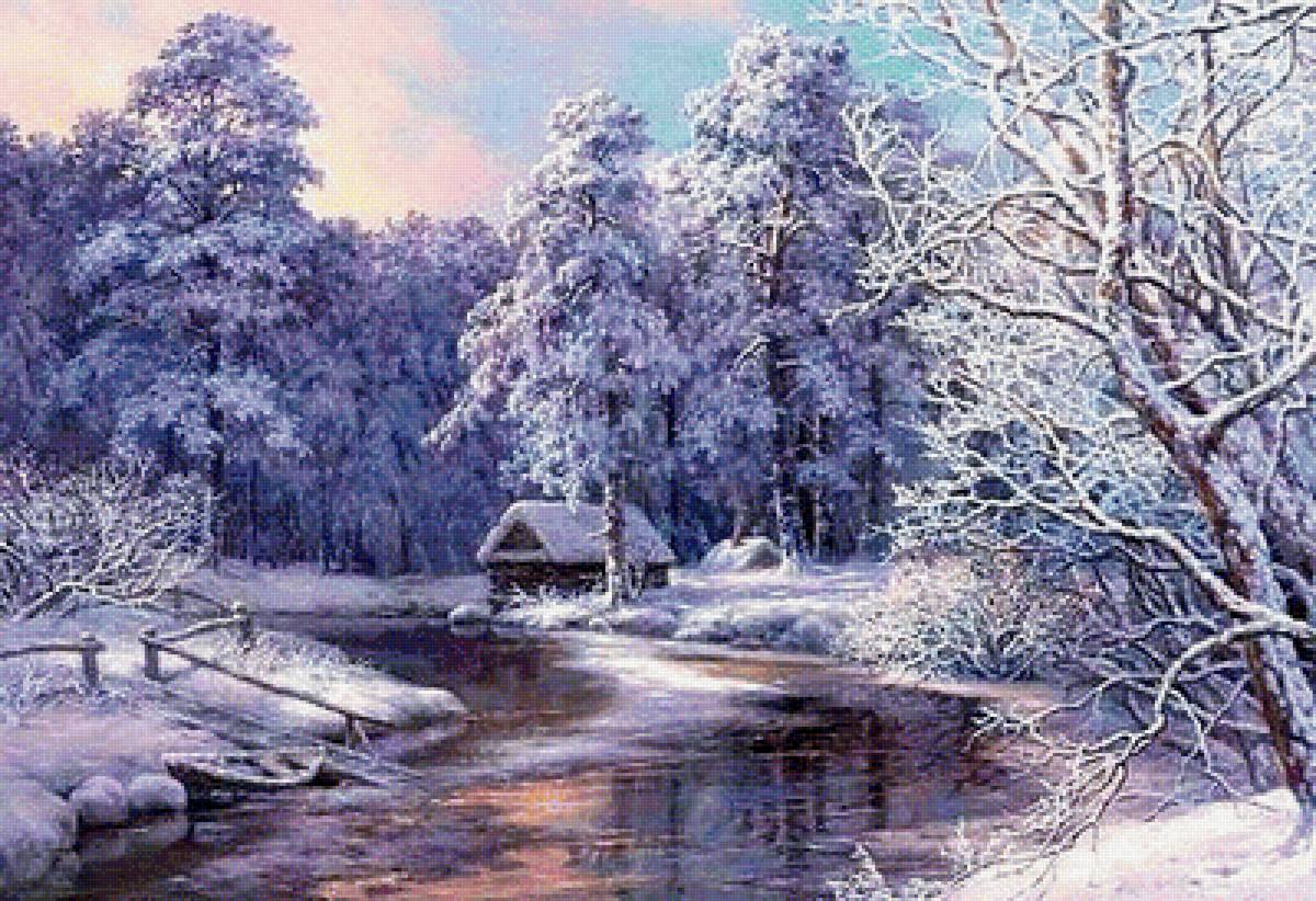 морозная зима - пейзаж, природа, зима - предпросмотр