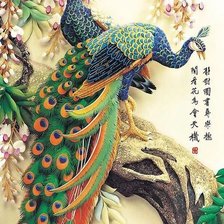 Схема вышивки «Павлины на дереве_2»