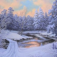 Схема вышивки «зимний пейзаж»