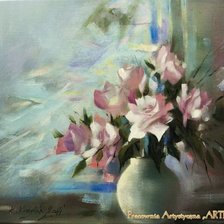 Схема вышивки «K.Kurzydlak - róże w wazonie»