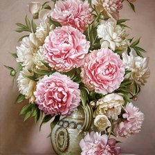 Схема вышивки «пионы»