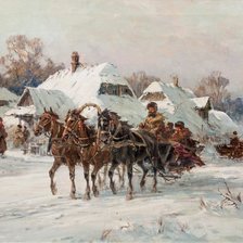 Схема вышивки «Zimowy zaprzęg»