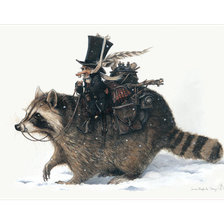 Схема вышивки «гном на борсуке»