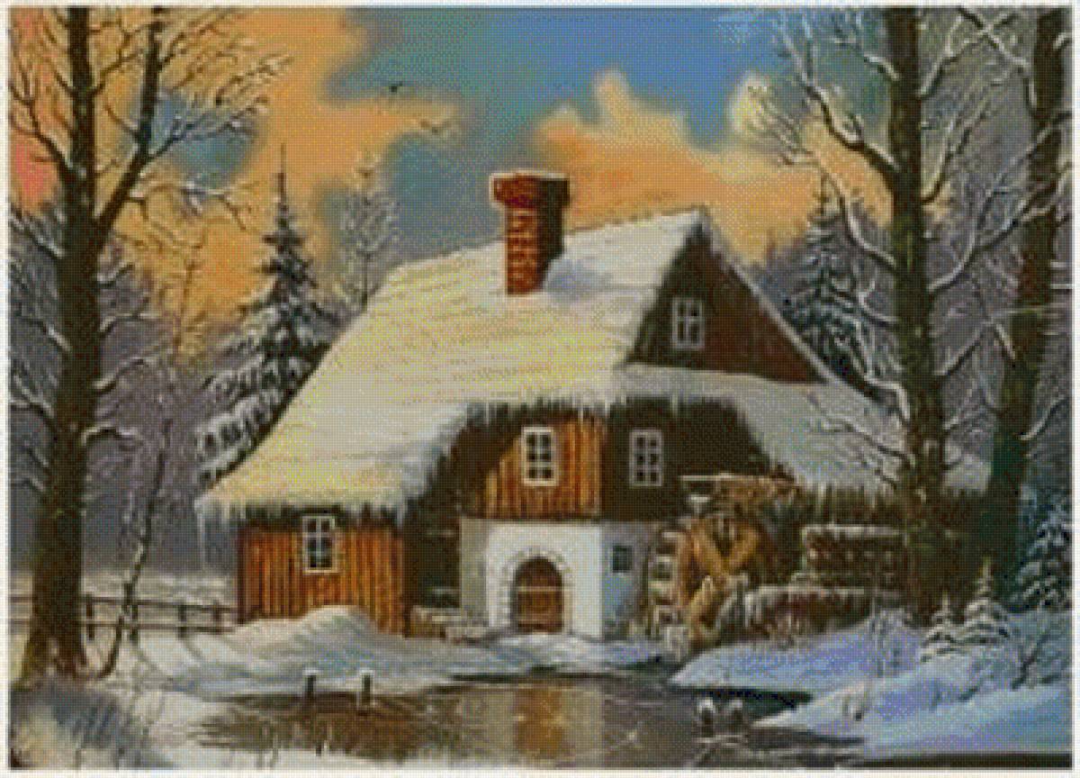 Młyn wodny zimą 1 - предпросмотр