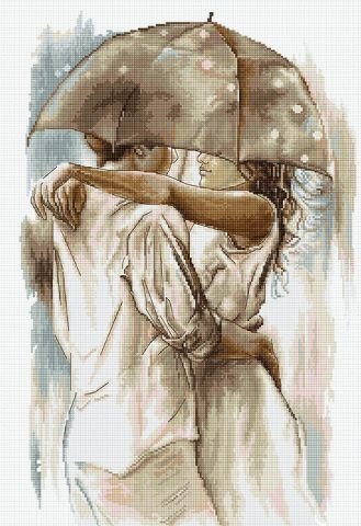 пара под зонтом - пара - оригинал