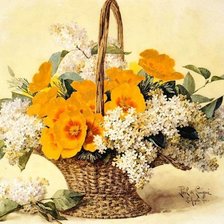 Схема вышивки «nasturcje i bzy»