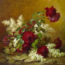 Схема вышивки «bzy i róże»