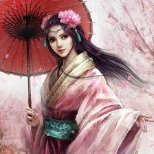 Схема вышивки «Японка»