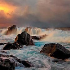 Схема вышивки «шторм у берега»