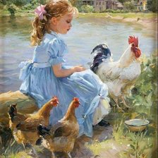 dziewczynka z kurami