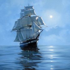 Схема вышивки «samotny żaglowiec»