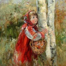 Схема вышивки «mała grzybiarka»