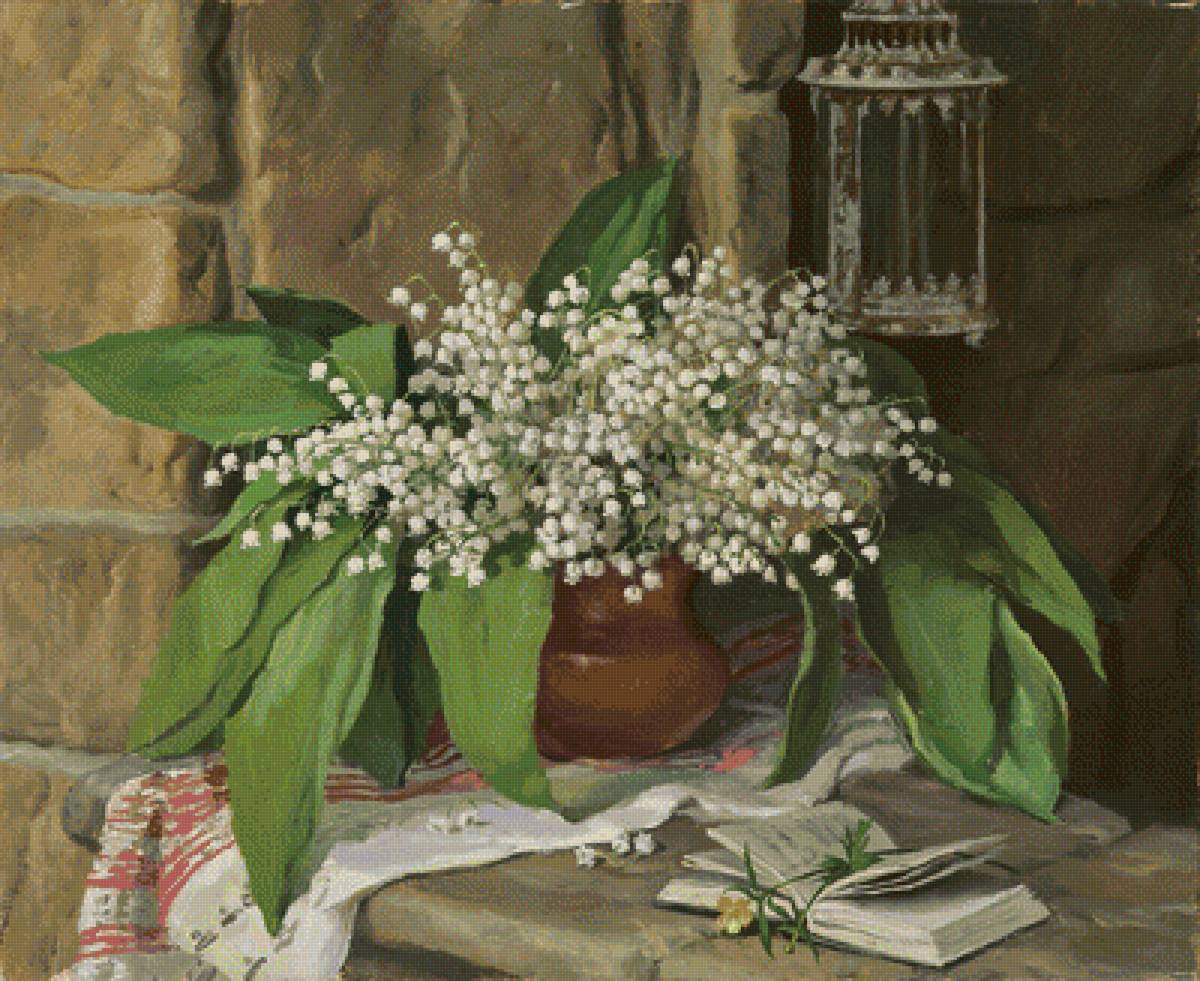 Ландыши - натюрморт - предпросмотр