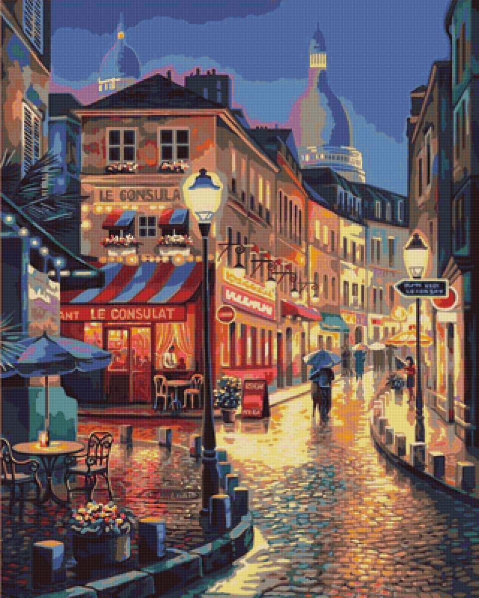 Ночной город - городской пейзаж - предпросмотр