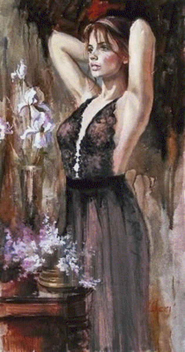 kobieta i irysy - предпросмотр