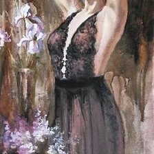 Схема вышивки «kobieta i irysy»