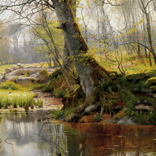 Схема вышивки «Лесное озеро»