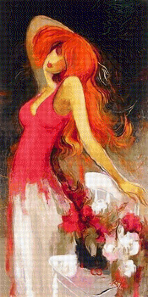 dziewczyna i kwiaty - предпросмотр