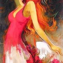 Схема вышивки «dziewczyna i kwiaty»