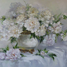 Схема вышивки «białe piwonie»