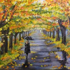 Схема вышивки «Девушка на аллее»