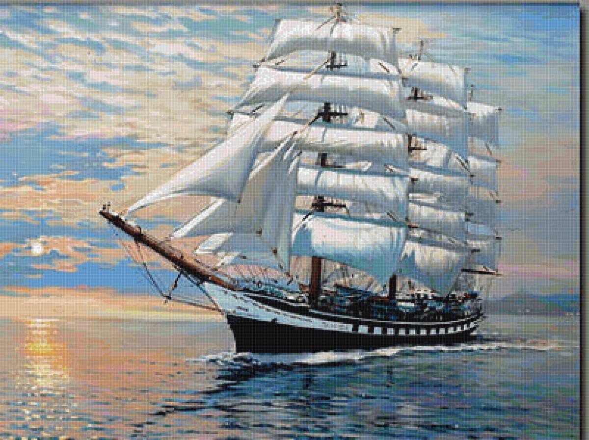 Парусник - корабли, море, морской пейзаж - предпросмотр
