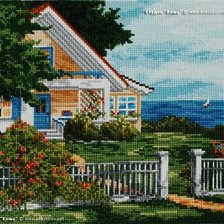 Схема вышивки «домик у моря»