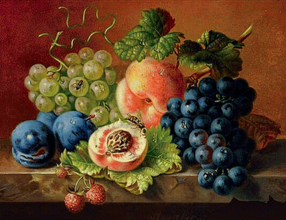 Фруктовый натюрморт - вышивка крестом - предпросмотр