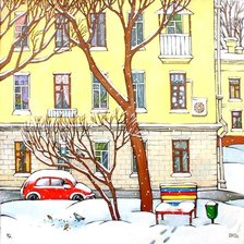 Схема вышивки «зима в городе»