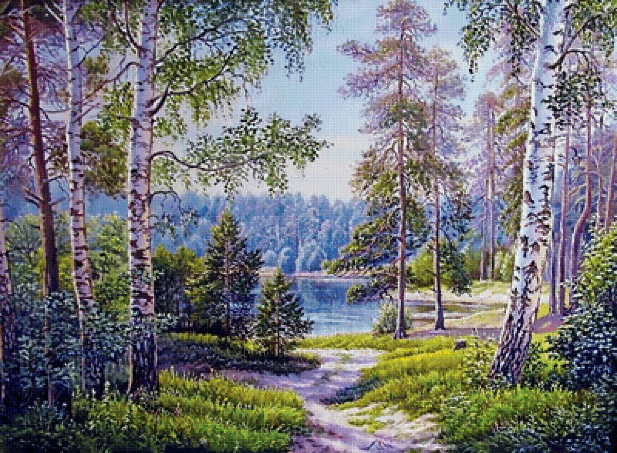 родные просторы - природа, живопись, пейзаж - предпросмотр