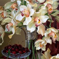 Схема вышивки «НАТЮРМОРТ С  ОРХИДЕЯМЫ»
