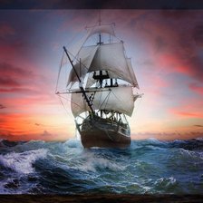 Схема вышивки «парусник»