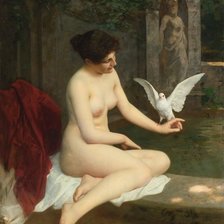 Схема вышивки «Ritzberger - kobieta z gołębiem»