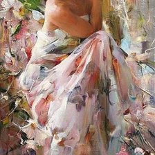 dziewczyna w kwiecistej sukni