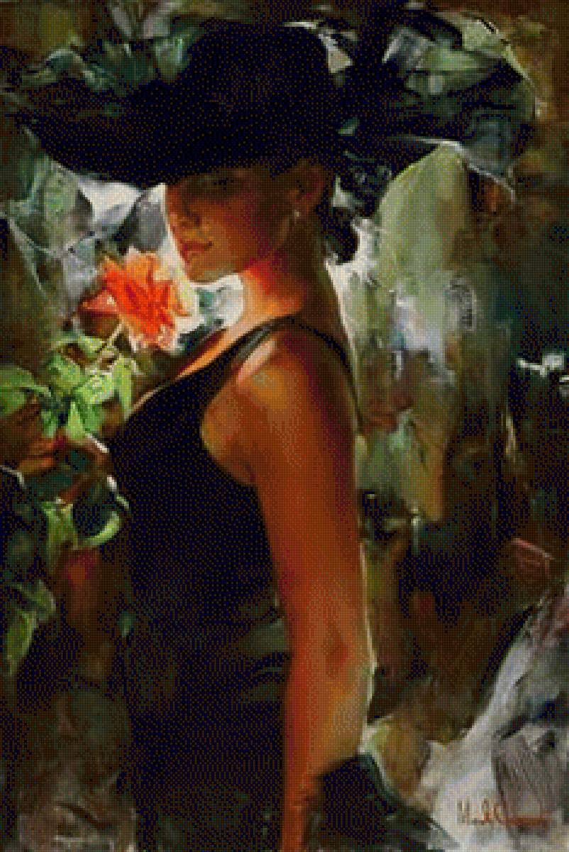 kobieta z różą - предпросмотр