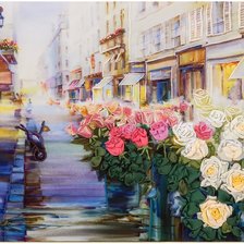 Схема вышивки «Цветы Парижа»